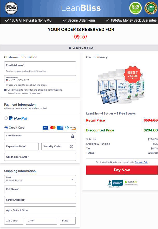 leanbliss Order Page